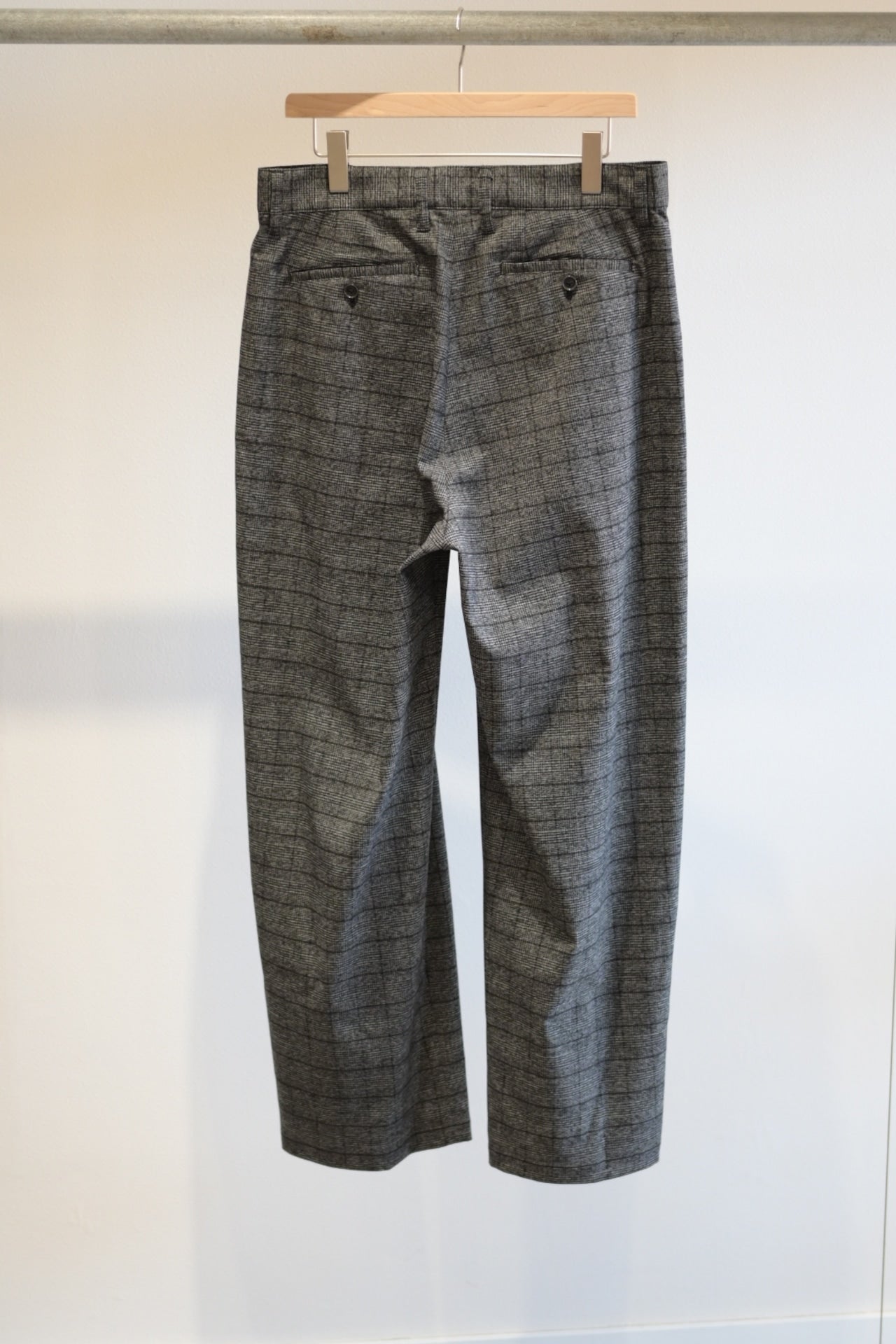 SAYATOMO - 1-Tack Wide Trousers [GRAY(CHECK)]