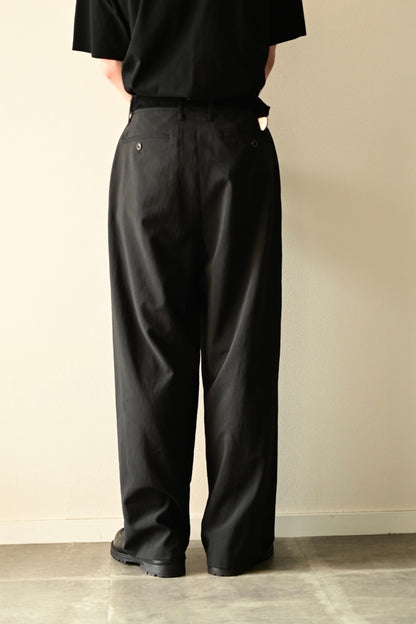 SAYATOMO - 1-Tack Baggy Slacks [BLACK]