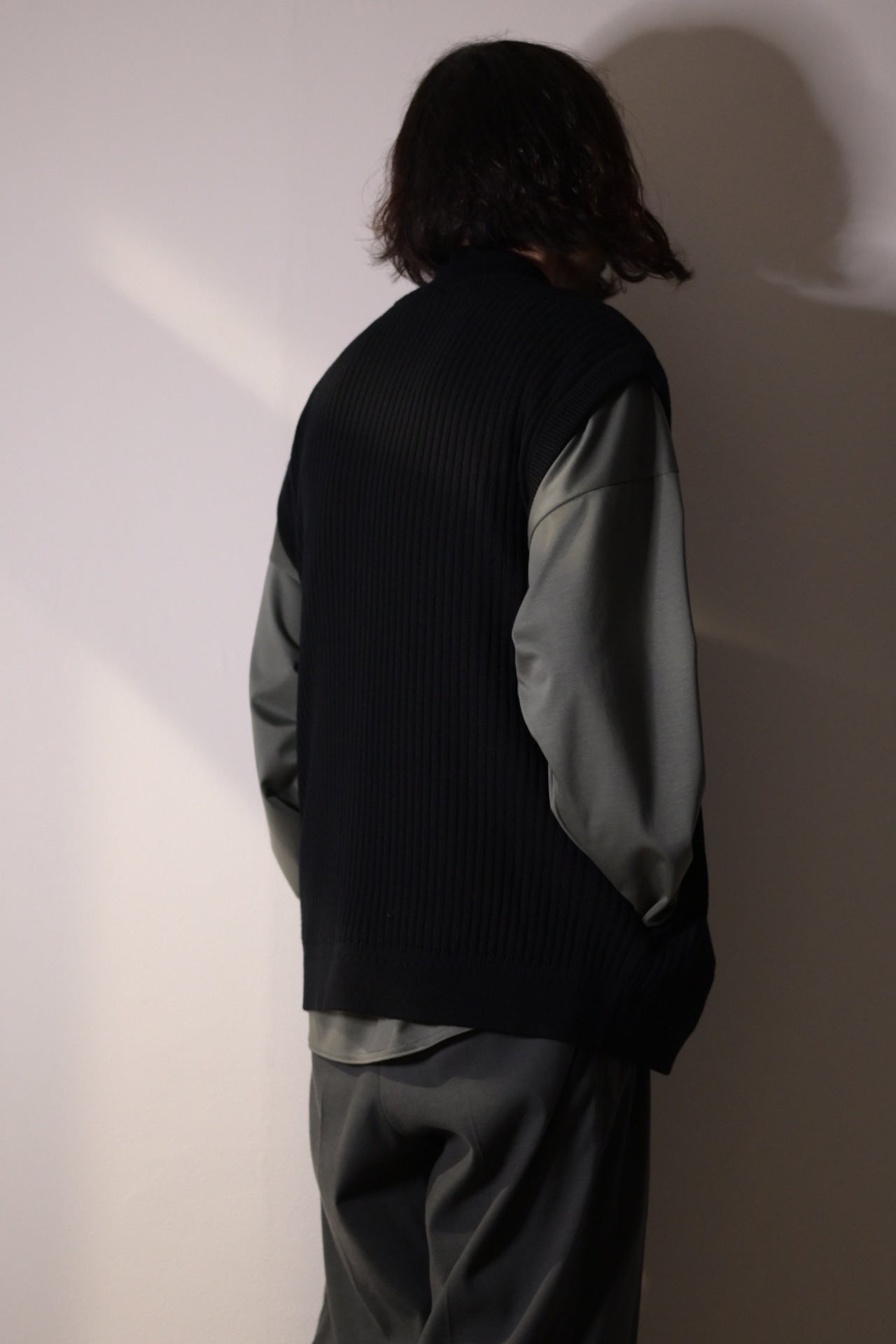 YASHIKI - Mizore Drivers Knit Vest [BLACK]