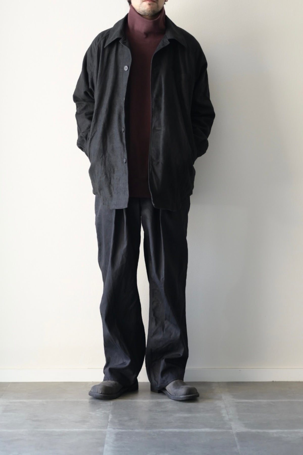 Yamauchi - Hemp flannel shirt jacket