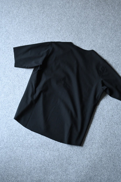 山内 - 強撚フリーカットポンチ・ショートスリーブTシャツ [black]