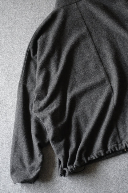 Blanc YM - CASHMERE ZIP JACKET [CHARCOAL GRAY]
