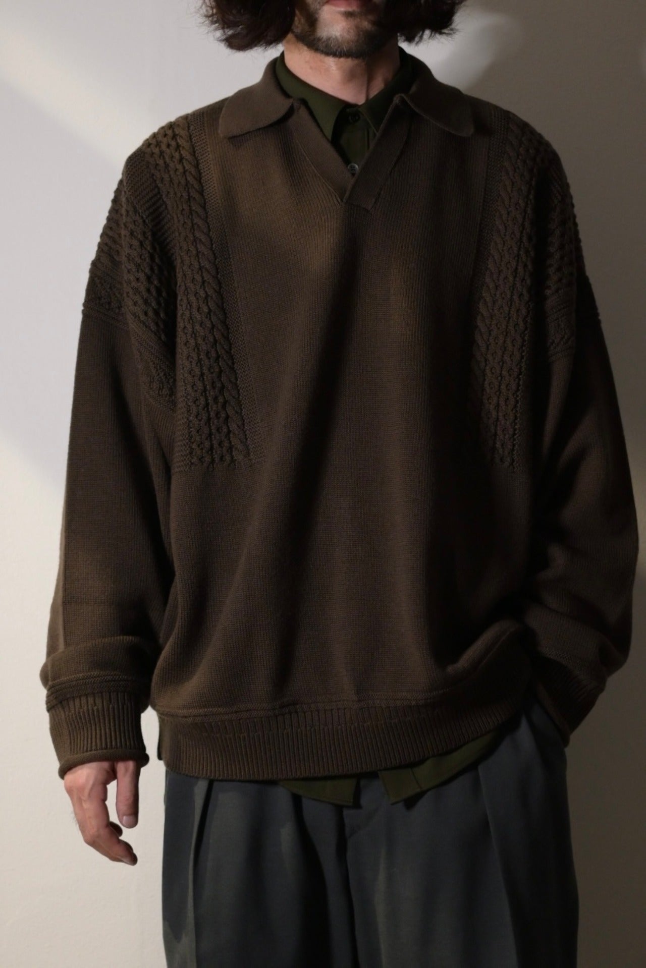 YASHIKI - Hatsuyuki Skipper Knit [BROWN]